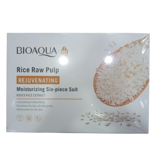BIOAQUA Rice Raw Pulp Skincare Set 6 in 1 – Cleanser, Toner, Lotion, Cream