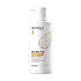 Bioaqua Rice Raw Pulp Shampoo 500ml Nourishing Anti Dandruff Hair Care
