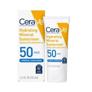 CeraVe Hydrating Mineral Sunscreen SPF 50 Face Broad Spectrum