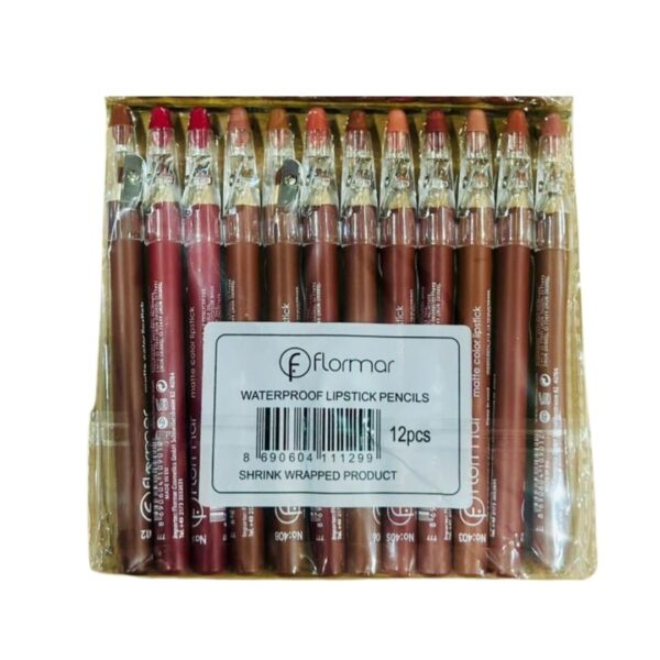 Flormar Waterproof Lipstick Pencils Set 12 Long Lasting Shades
