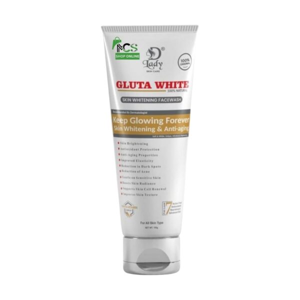 Gluta White Skin Whitening Facewash with Anti Aging and Brightening Care