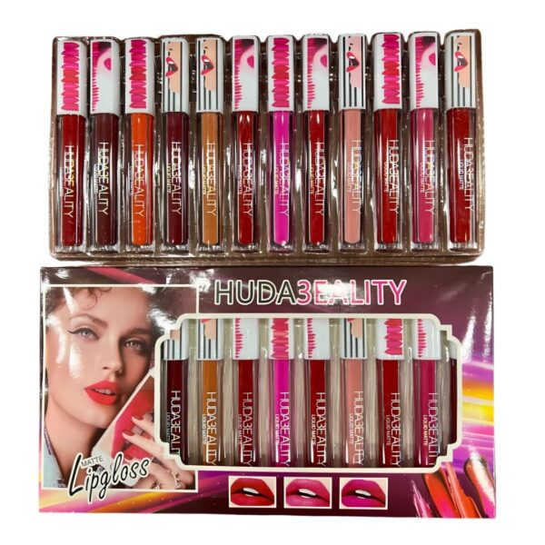 Huda Beauty 12-Piece Matte Liquid Lipstick & Lip Gloss Collection