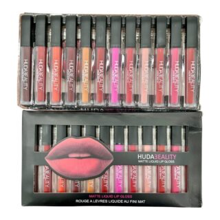 Huda Beauty Matte Liquid Lip Gloss Set 12 Long Lasting Shades