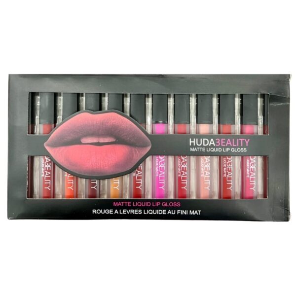 Huda Beauty Matte Liquid Lip Gloss Set 12 Long Lasting Shades main