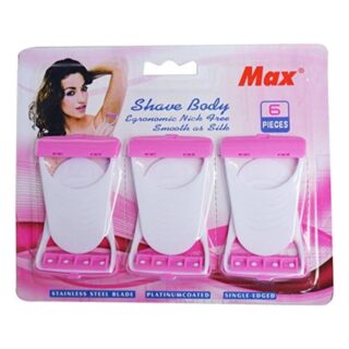 Max Shave Body Razors 6 Pieces Pack Smooth and Silky Stainless Steel Blade