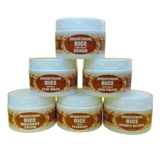 Rice Brightening Facial Kit Cleanser Scrub Mask Polish Massage Cream