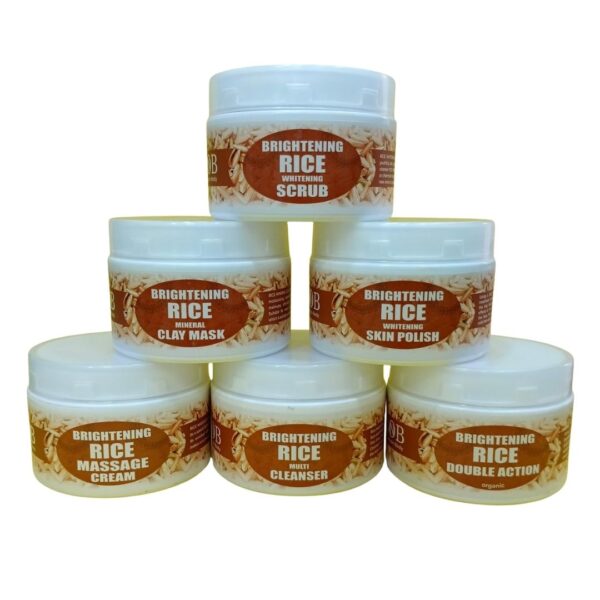 Rice Brightening Facial Kit Cleanser Scrub Mask Polish Massage Cream