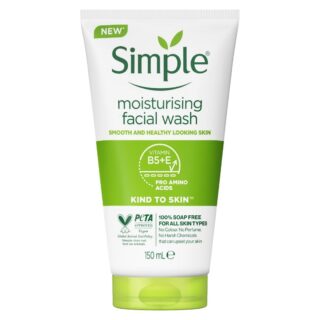 Simple Moisturising Facial Wash with Vitamin B5 and E for Healthy Skin 150ml