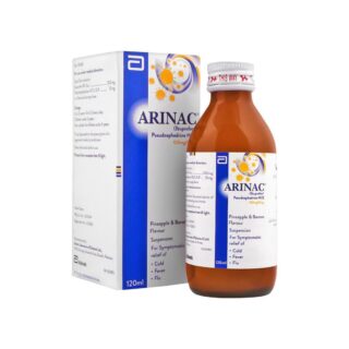 Abbott Arinac Syrup, 120ml, Ibuprofen and Pseudoephedrine