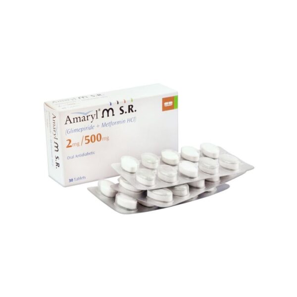 Amaryl M S.R Tablets, 2mg + 500mg, 30 Tablet Pack