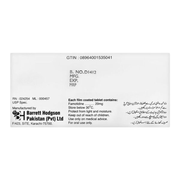 Barrett Hodgson Acicon Tablets 20mg, 10-Pack Back