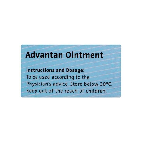 Bayer Advantan Ointment 10g (Methylprednisolone Aceponate 0.1%) Back side of the box