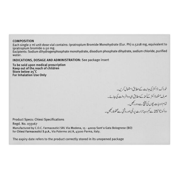 Chiesi Atem Nebuliser Solution, 0.25%, 2ml Back Box