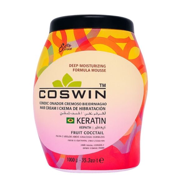 Coswin Gold Keratin Hair Cream 1000g Deep Moisturizing Treatment Dark Pink