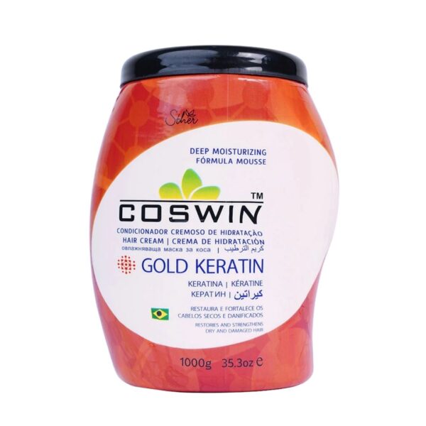 Coswin Gold Keratin Hair Cream 1000g Deep Moisturizing Treatment Orange