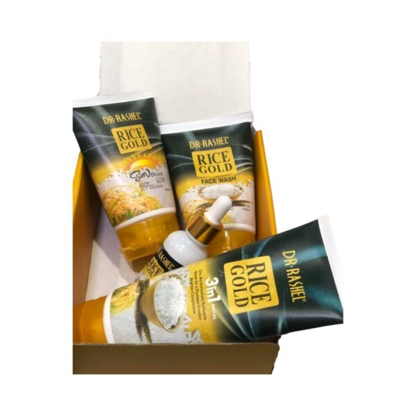 Dr Rashel Rice Gold Brightening Glow Kit Organic Source Skincare Set open