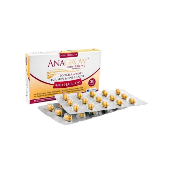 En Pharm Anagrow Biotin 10,000mcg with Keratin 30 Softgel Capsules