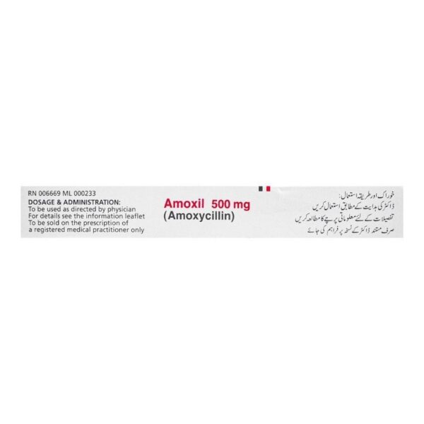 GSK Amoxil Capsules, 500mg, 1-Strip Back