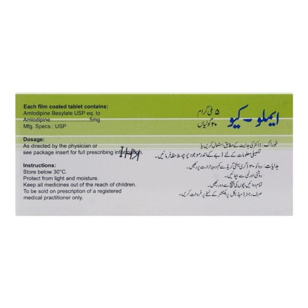 High-Q Amlo Q Tablets 5mg, 20-pack Back