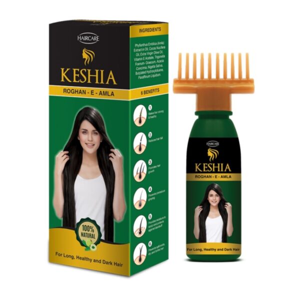 Keshia Roghan e Moringa Organic Hair Oil for Nourishing Scalp and Growth Green