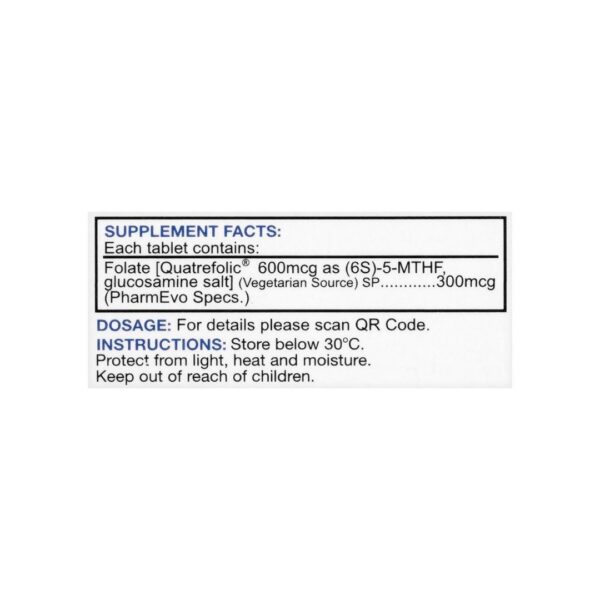 Adfolic 300mcg Tablets 30-Pack PharmEvo Back box