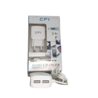 CPI 2.4A Dual USB Home Charger with Cable – Fast Charging Adapter
