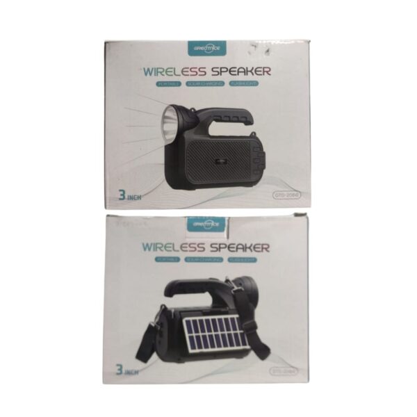 GreatNice 3-Inch Solar Wireless Bluetooth Speaker with Flashlight