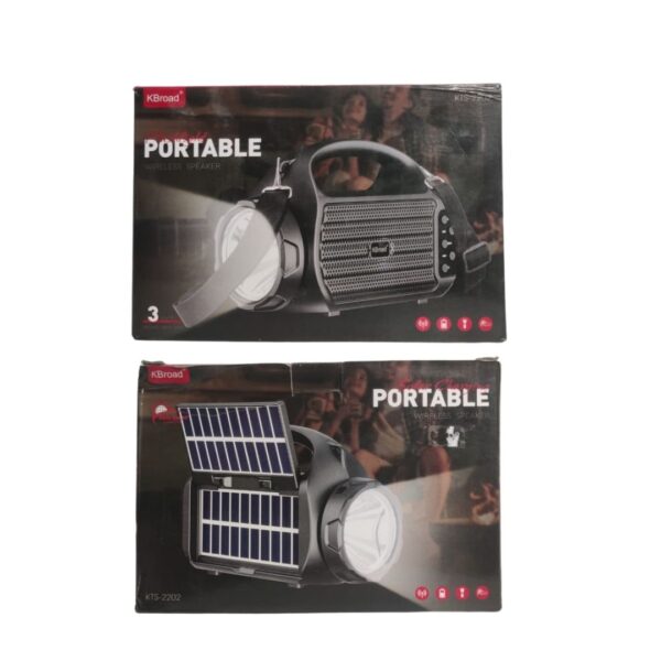 KBroad Portable Solar Wireless Bluetooth Speaker with Flashlight