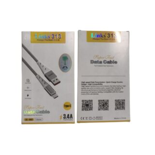 Links 313 3.4A Type-C Super Fast Data Cable – 1 Meter Durable Nylon