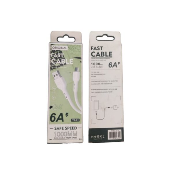 Original 6A Fast Charging Data Cable – 1000mm High-Speed USB Cable