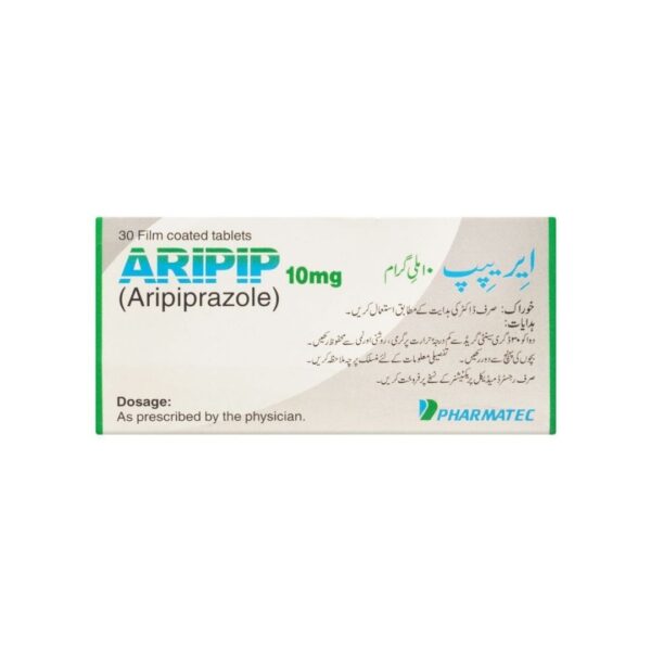Pharmatec Aripip 10mg Tablets – 30 Pack (Aripiprazole) Back side of the side