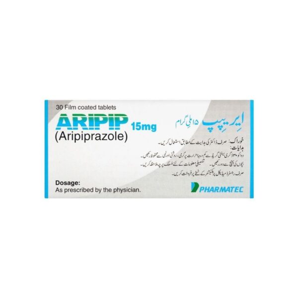 Pharmatec Aripip 15mg Tablets – 30 Pack (Aripiprazole) front side