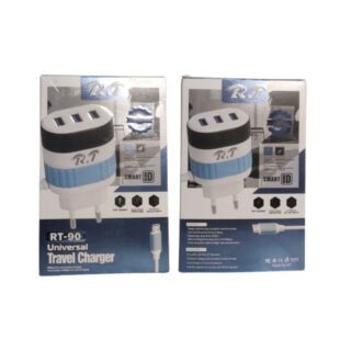 R.T RT-90 Universal Travel Charger 3USB Smart ID Fast Charging Adapter