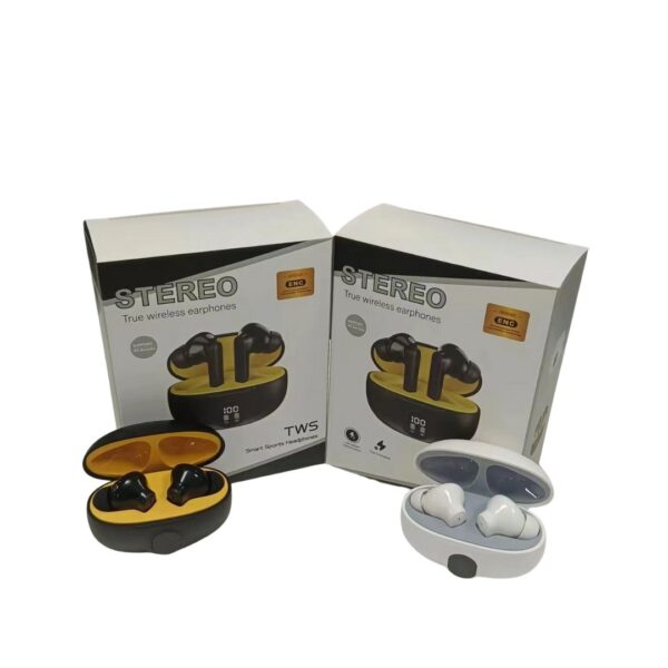 TWS Stereo True Wireless Earbuds with Charging Case and LED Display Color