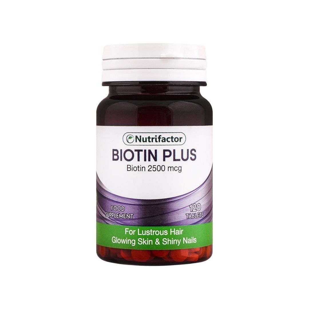 Nutrifactor Biotin Plus 2500 mcg Food Supplement Tablets, 120-Pack Main